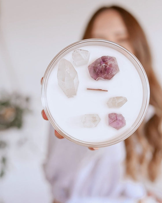 Lavender & Ocean Mist Crystal Candle