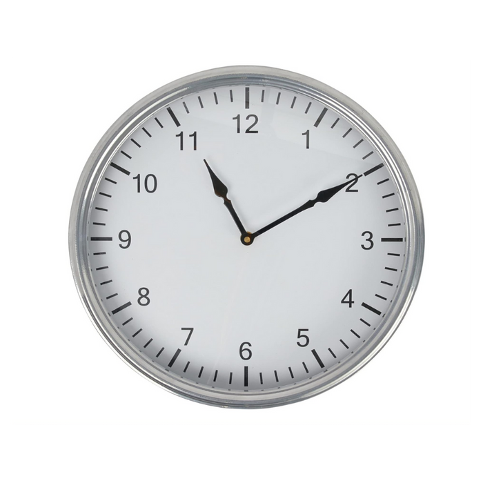 Metal Wall Clock, Antique Nickel Finish