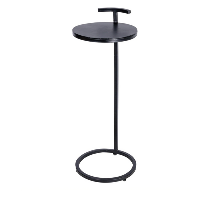 Metal Table w/ Handle, Matte Black