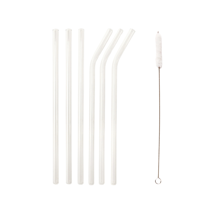 Reusable Glass Straw Set
