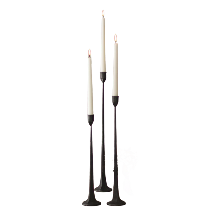 Set/3 Black Iron Candlestick Holders