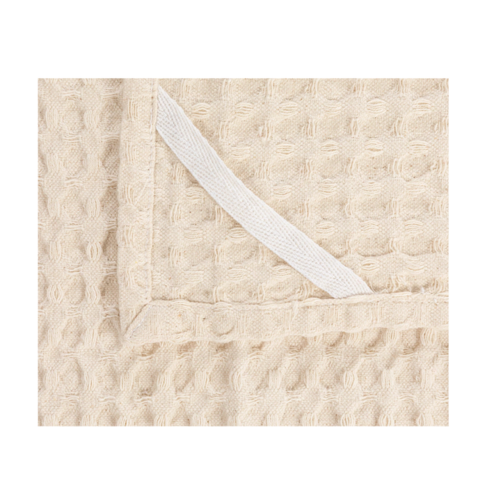 Cream Cotton Waffle Weave Tea Towel – 28" x 18"