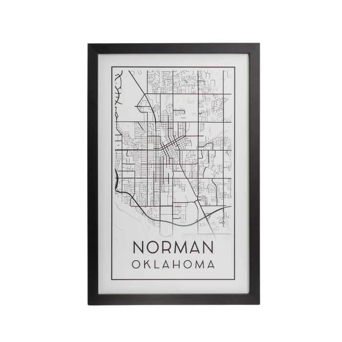 Norman, Oklahoma Map Art Print