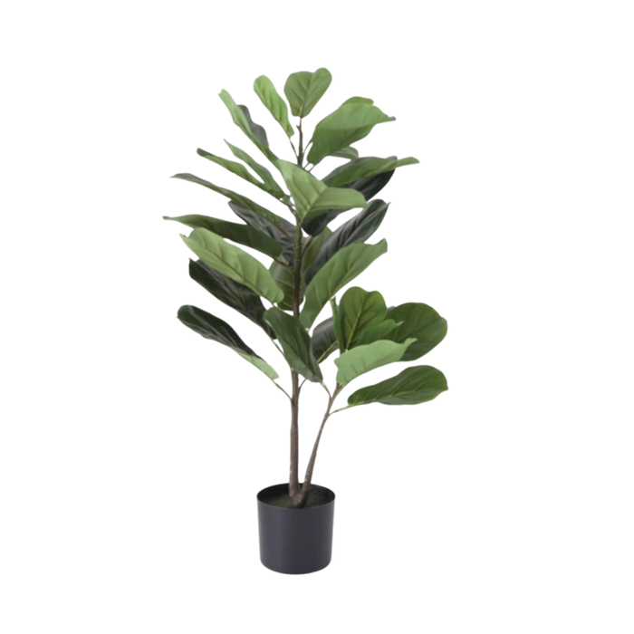 Faux Fiddle Fig Leaf Plant in Pot