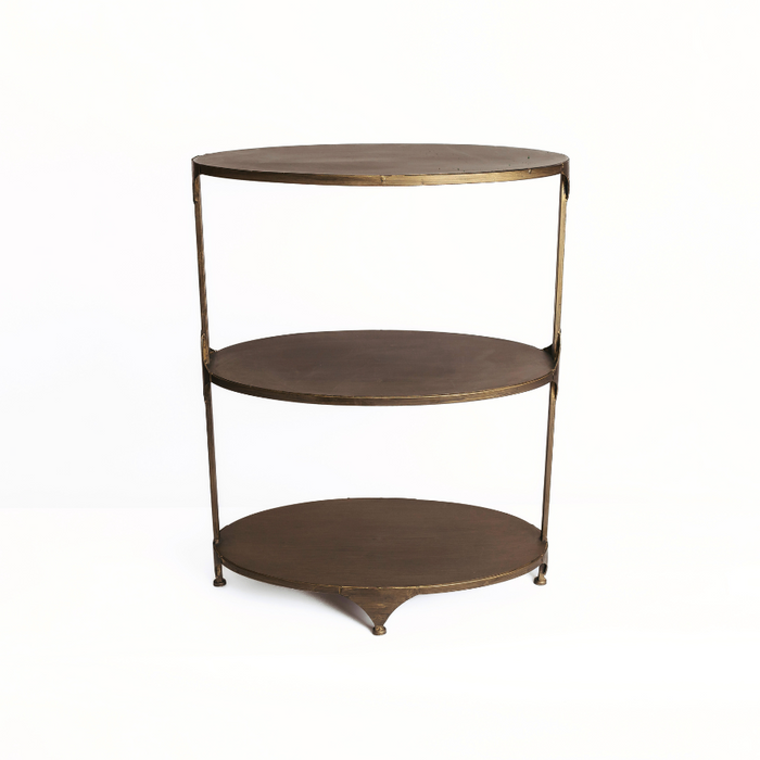 Metal 3-Tier Shelf with Antique Finish