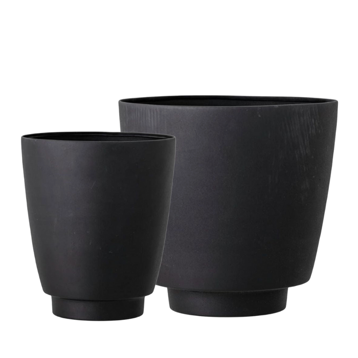 Metal Tapered Planter- Black Finish Set of 2