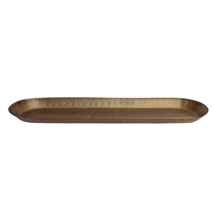 Hammered Brass Linear Metal Tray