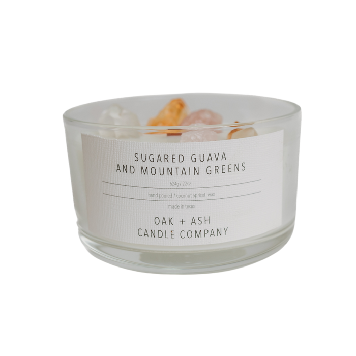 Sugared Guava and Mountain Greens Crystal Candle