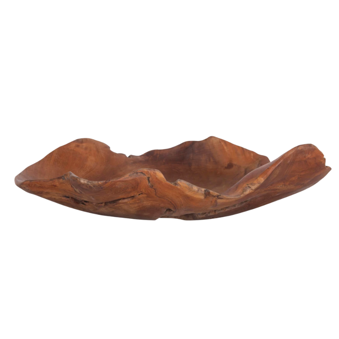 Hand-Carved Teak Wood Bowl