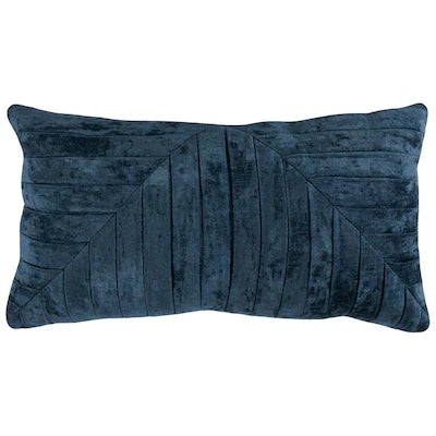 Velvet Rectangular Pillow in Nightfall Blue