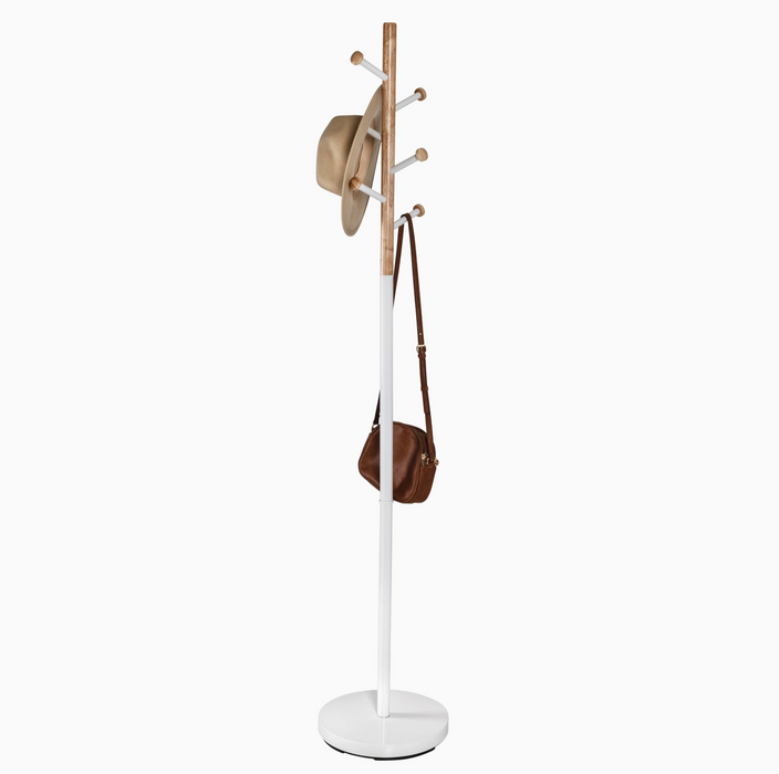 Coat Rack with Natural Wood Accents