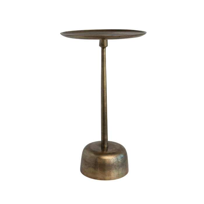 Aluminum Side Table, Antique Brass Finish