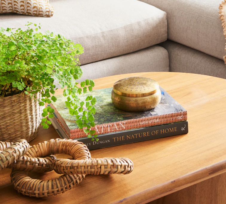 Hammered Metal Container, Brass Finish