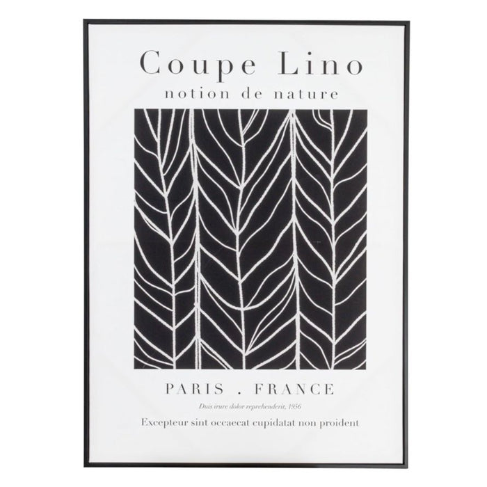 Canvas Framed Wall Décor "Coupe Lino", Black & White