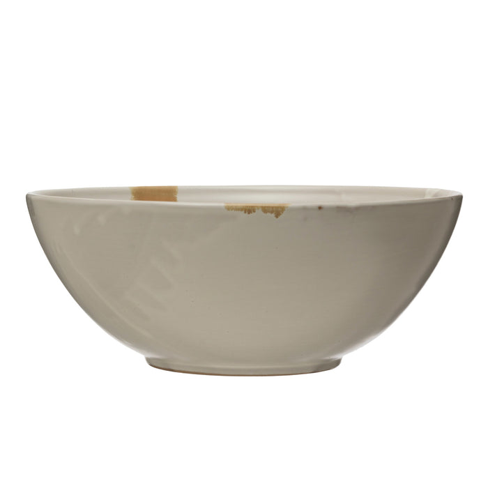 Stoneware Serving Bowl, Reactive Glaze
