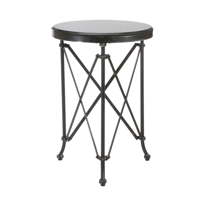 Metal Table with Marble Top