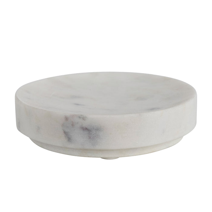 Round White Marble Soap Dish