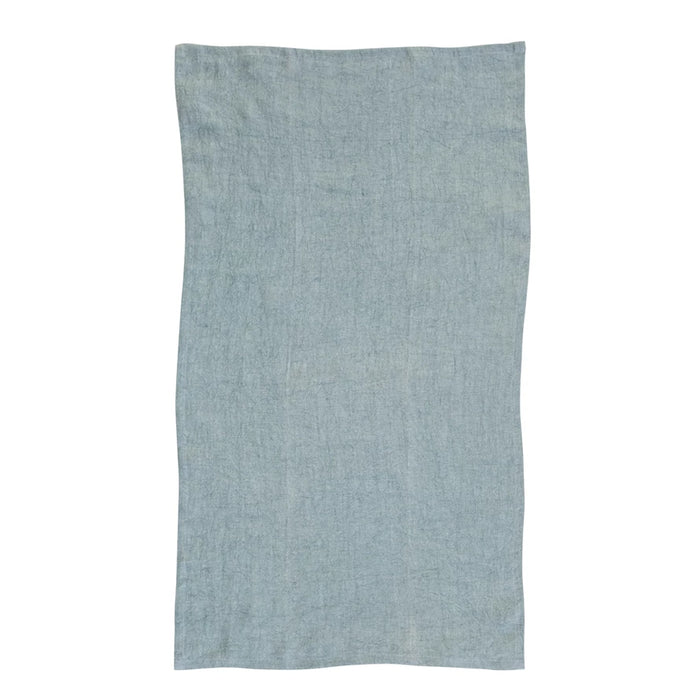 Oversized Stonewashed Linen Tea Towel-Light Blue