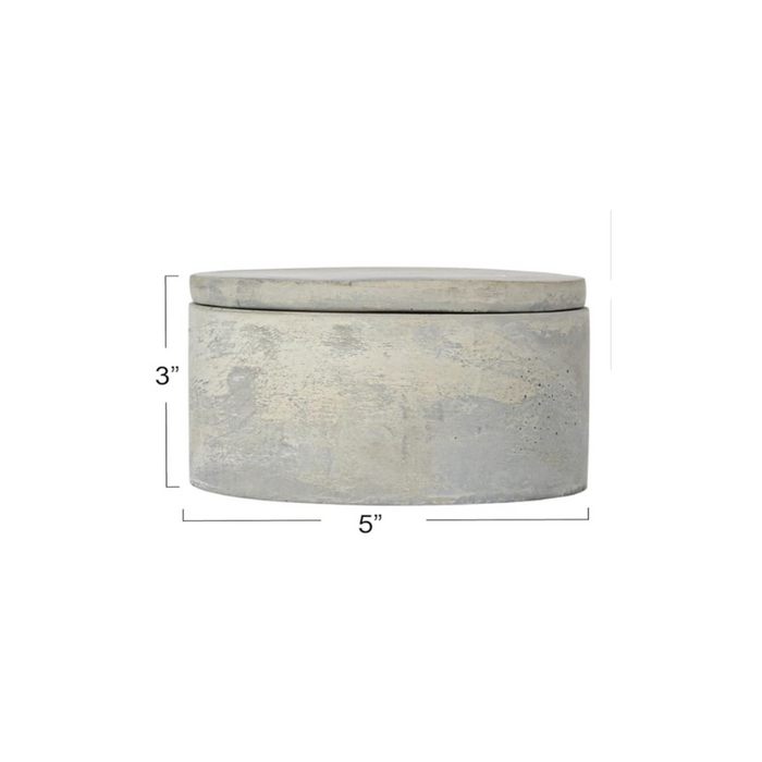 Cement Bowl with Lids, Set of 2