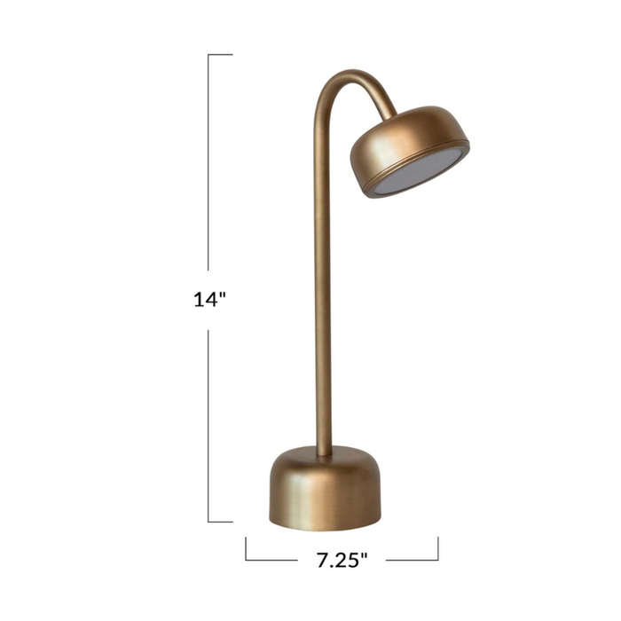 Metal Adjustable LED Table Lamp w/ Touch Sensor, Antique Brass Finish