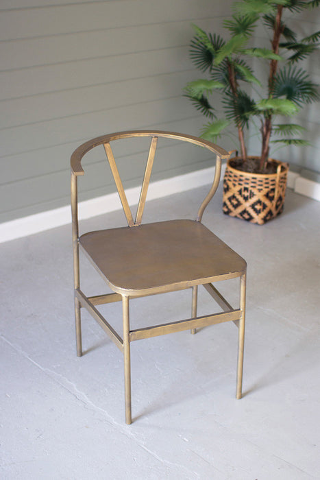 Brass Wishbone Chair