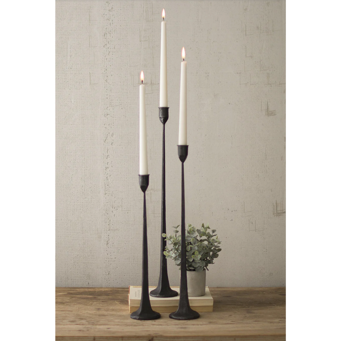 Set/3 Black Iron Candlestick Holders