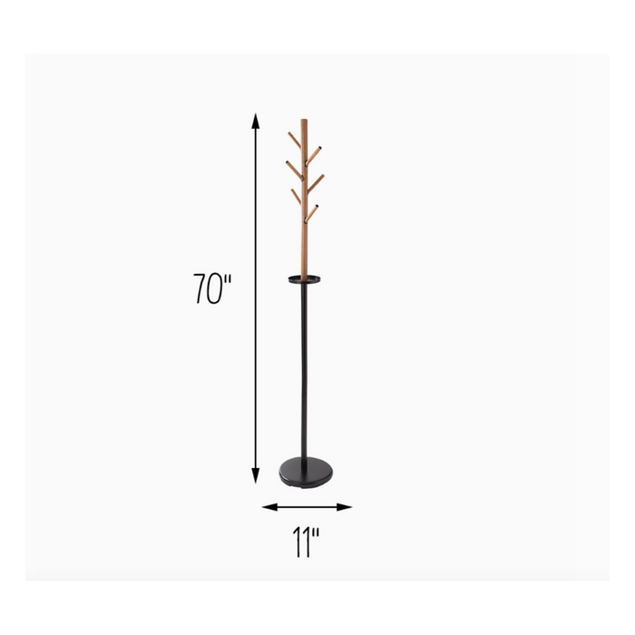 Modern Tree-Inspired Coat Rack with Storage Tray