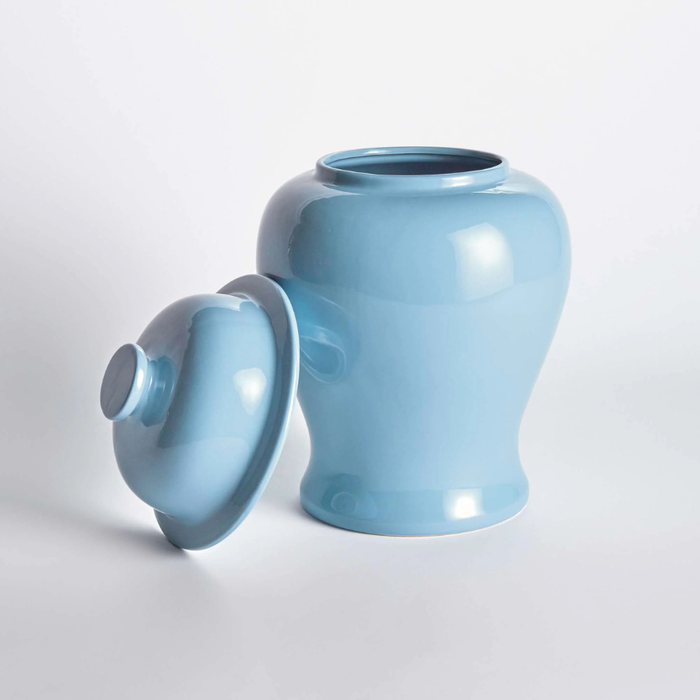 Powder Blue Ceramic Ginger Jar