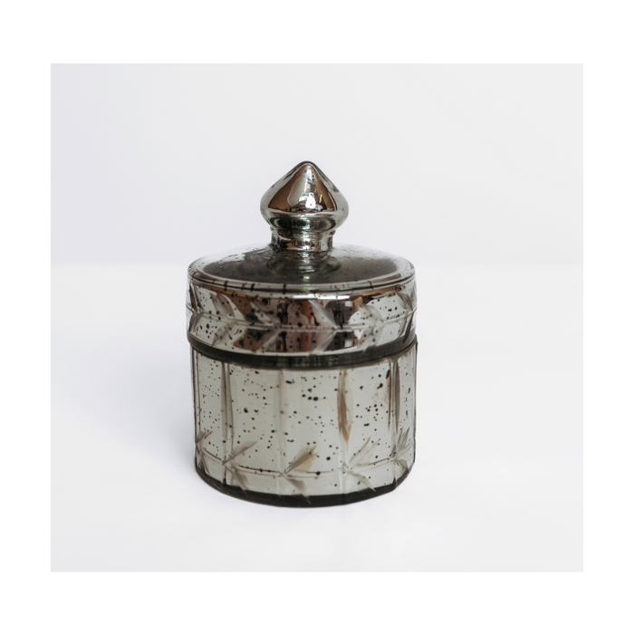 Mercury Glass Lidded Jar