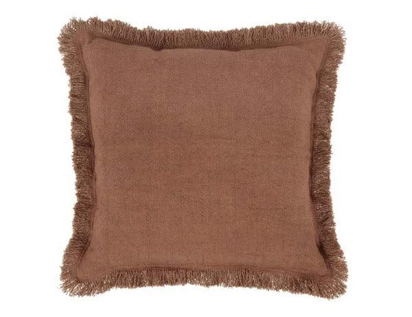 Woven Fringe Pillow (Chestnut)