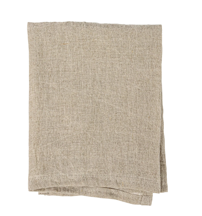 Oversized Stonewashed Linen Tea Towel-Natural
