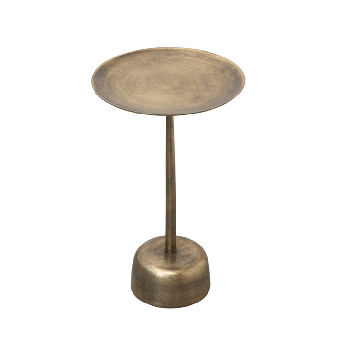 Aluminum Side Table, Antique Brass Finish