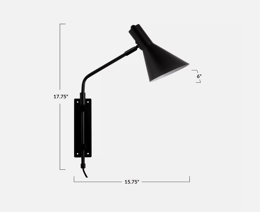 Metal Wall Sconce with Inline Switch