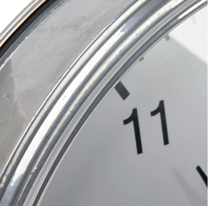 Metal Wall Clock, Antique Nickel Finish