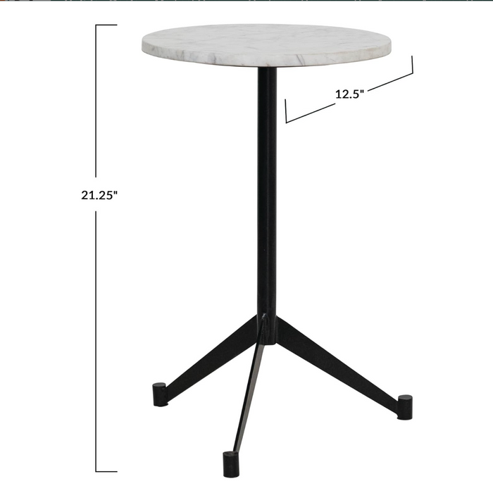 Metal & Marble Table, Black & White