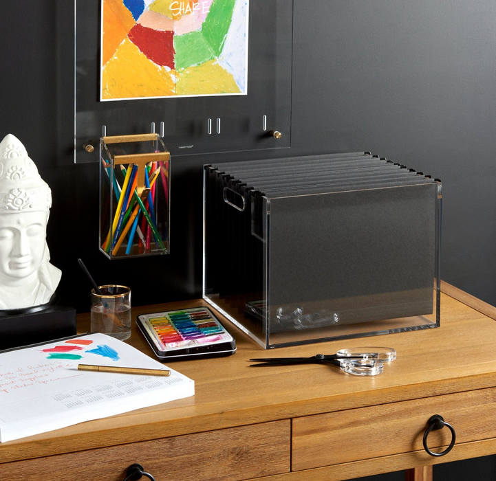 Acrylic File Box with Handles
