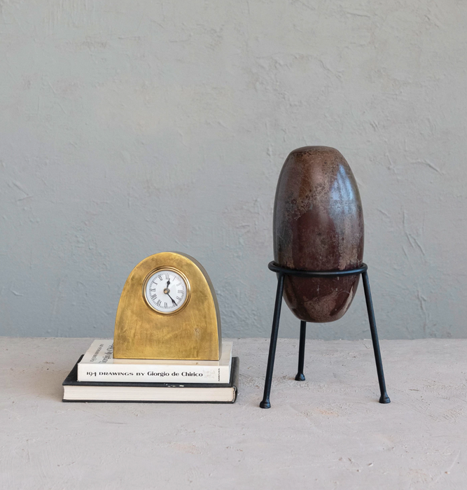 Arched Metal Mantel Clock