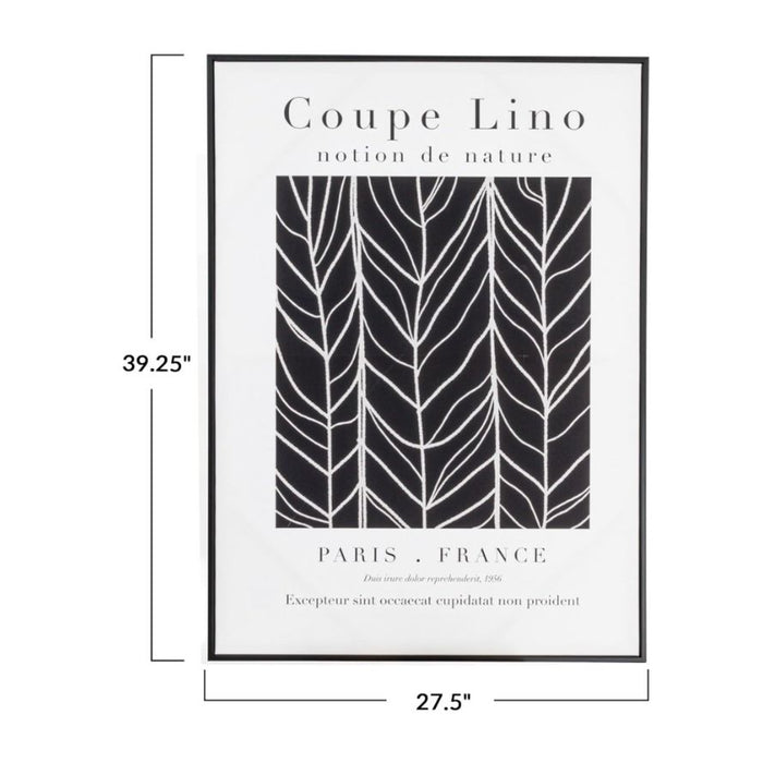Canvas Framed Wall Décor "Coupe Lino", Black & White