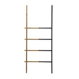 Two-Tone Metal & Wood Ladder, Black & Natural