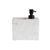 Marble Soap Dispenser w/ Pump & Compartment, White