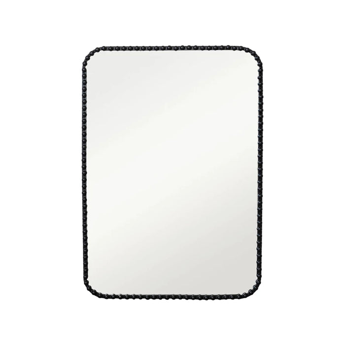 Metal Wall Mirror w/ Beaded Frame (Hangs Vertically & Horizontally)