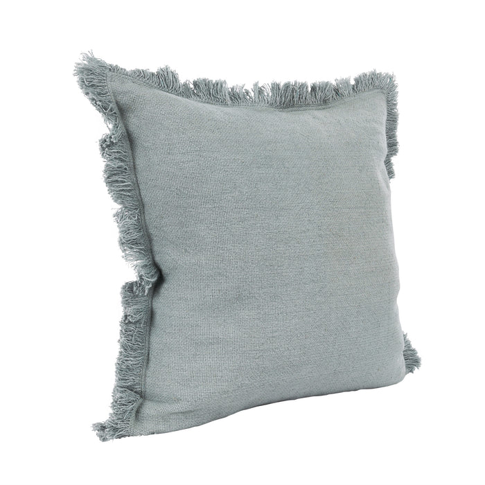 Woven Fringe Pillow (Pale Aqua)
